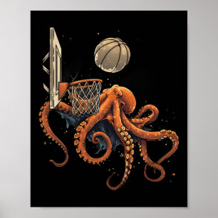 Sketll Oktopus Slam Dunk Kunstwerk Sketll Spieler  Poster