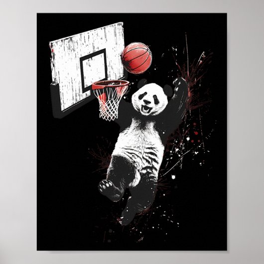 Sketll Panda Bear Slam Dunk Artwork Sketll Player Poster (Vorne)