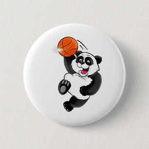 Sketll Panda Slam Dunk Spaß Kinder Erwachsene Spor Button