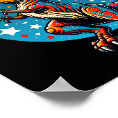 Sketll Player T-rex Dinosaur  Poster (Ecke)