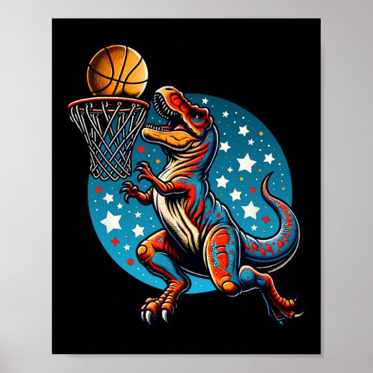 Sketll Player T-rex Dinosaur  Poster (Vorne)