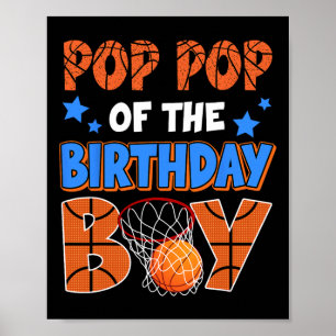 Sketll Pop Pop des Geburtstagsjungen Familien-Matc Poster