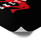 Sketll Red Team Spieler Varsity Text Poster (Ecke)