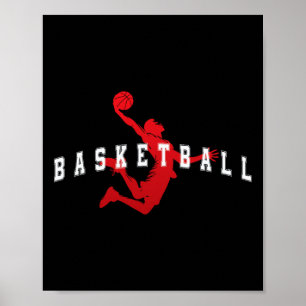 Sketll Red Team Spieler Varsity Text Poster