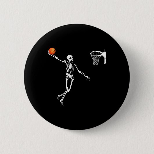 Sketll Skeleton Halloween Art Dunking Skelett Button (Vorderseite)