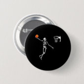 Sketll Skeleton Halloween Art Dunking Skelett Button (Vorne & Hinten)