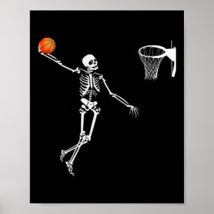 Sketll Skeleton Halloween Art Dunking Skelett Poster