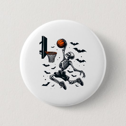 Sketll Skeleton Halloween Skelettspieler Button (Vorderseite)