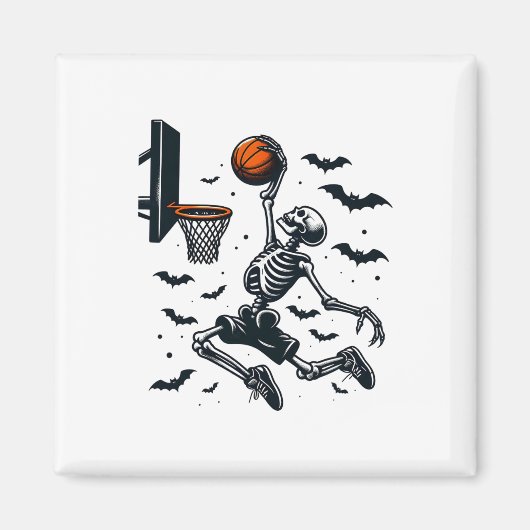 Sketll Skeleton Halloween Skelettspieler Magnet (Vorne)