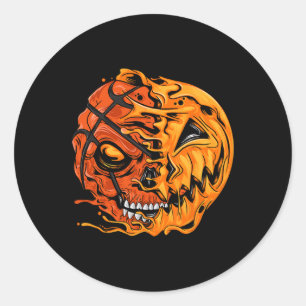 Sketll-Spieler Halloween-Kürbis-Jungs Sketll-Liebh Runder Aufkleber