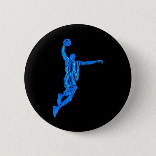 Sketll Spieler Slam Dunk Blaue Flammen Abstrakte K Button (Vorderseite)