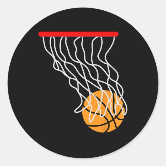 Sketll Spieler - Swish!  Runder Aufkleber (Vorderseite)