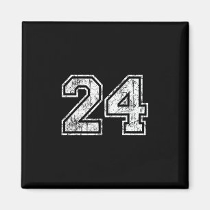 Sketll Spieler Trikot Nummer 24 Vintage abgenutzt Magnet