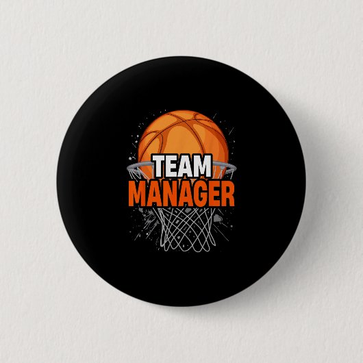Sketll Team Manager Sportbegeisterte Button (Vorderseite)