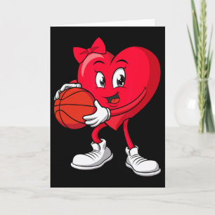Sketll Valentinstag Süßes Rotes Herz Spieler Mädch Karte