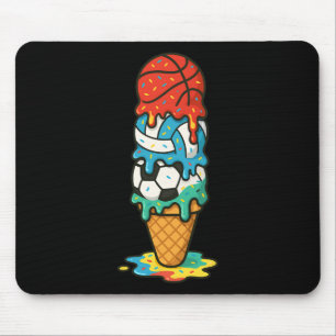 Sketll Volleyll Fußball Eiscreme Tropfen Sommer Sp Mousepad