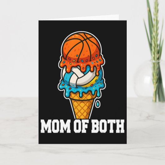 Sketll Volleyll Mom Ice Cream Drip Summer Game Day Karte (Vorderseite)