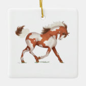 Skewbald Overo Paint Horse Pony Keramikornament (Vorderseite)