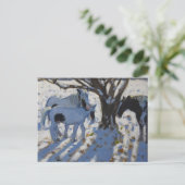 Skewbald Ponies im Winter 2012 Postkarte (Stehend Vorderseite)