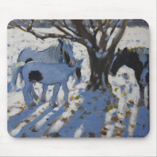 Skewbald Ponys in Winter 2012 Mousepad