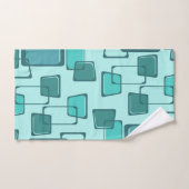 Skewed Squares Midjahrhundert Türkis Badhandtuch Set (Handtuch)