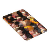 Skewered Kabobs auf Barbecue Grill Magnet (Rechte Seite)