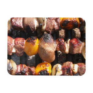 Skewered Kabobs auf Barbecue Grill Magnet