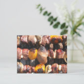 Skewered Kabobs on Grill Postkarte (Stehend Vorderseite)