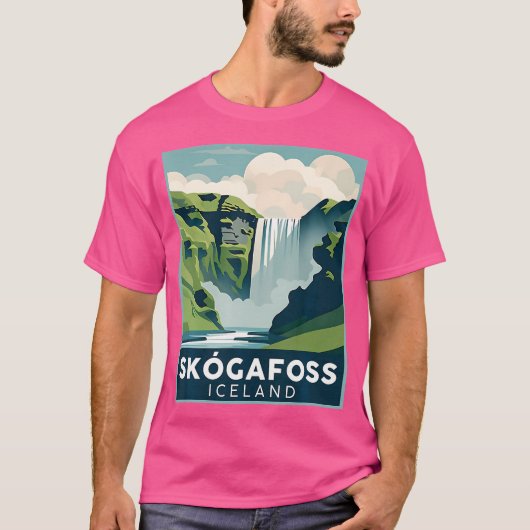 Skgafoss Wasserfall Island Wandern Camping Skgar E T-Shirt (Vorderseite)