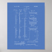 Ski 1937 Patent Art Blueprint Poster (Vorne)