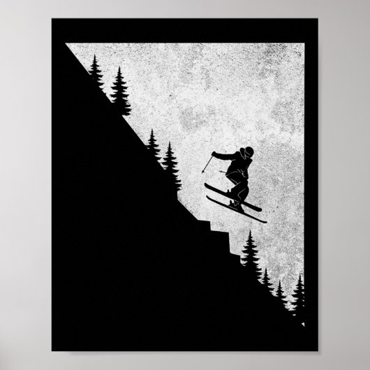 Ski-Abfahrt Skifahrer Freestyle Extreme Winter Spa Poster (Vorne)