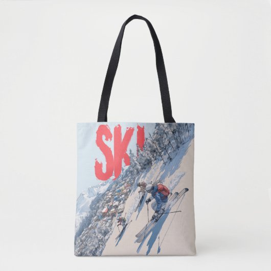 Ski Adventure on Mountain Slope Tasche (Vorderseite)