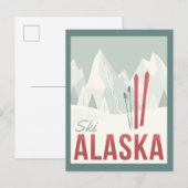 Ski Alaska Postkarte (Vorne/Hinten)