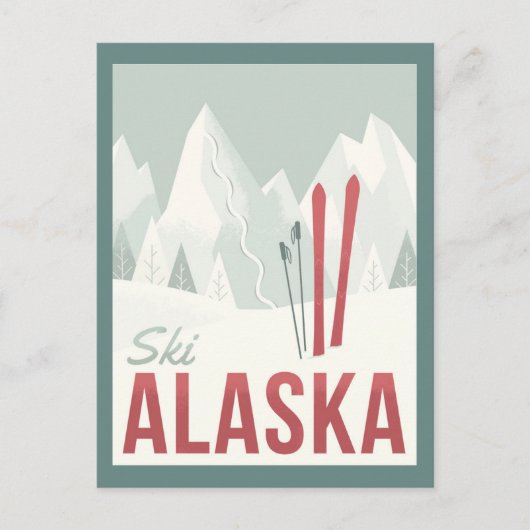 Ski Alaska Postkarte (Vorderseite)