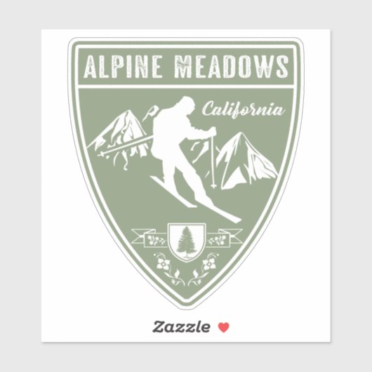 Ski Alpine Meadows California Aufkleber (Blatt)