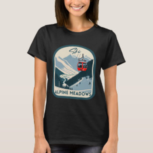 Ski Alpine Meadows Retro Vintage Stil Alpine Wiese T-Shirt