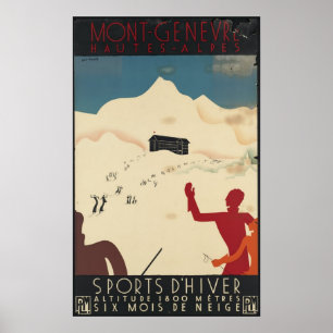 Ski Alps Vintage Travel Poster und Retro Prints