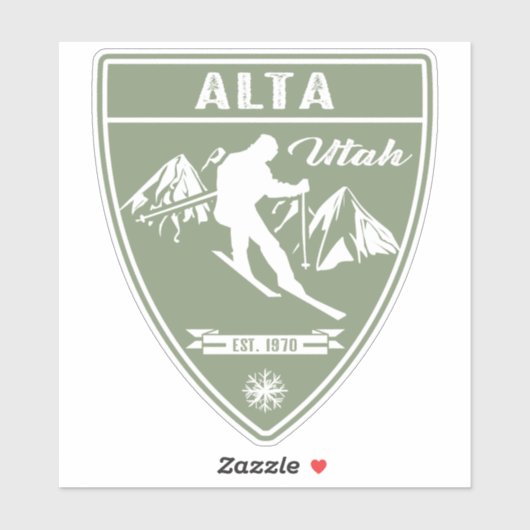 Ski Alta Utah Aufkleber (Blatt)