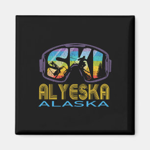 Ski Alyeska Alaska Skiferien Magnet