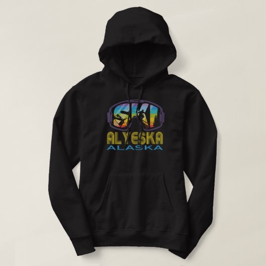Ski Alyeska Alaska Skiurlaub Hoodie (Design vorne)
