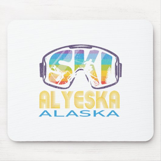 Ski Alyeska Alaska Skiurlaub Mousepad (Vorne)
