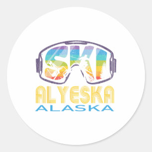Ski Alyeska Alaska Skiurlaub Runder Aufkleber