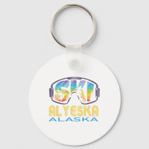 Ski Alyeska Alaska Skiurlaub Schlüsselanhänger
