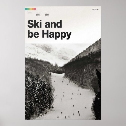 Ski and Be Happy - SkiArt Print Poster (Vorne)