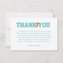 Ski Après Winter Bachelorette Turquoise Orange Dankeskarte