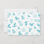 Ski Après Winter Bachelorette Turquoise Orange Dankeskarte (Rückseite)