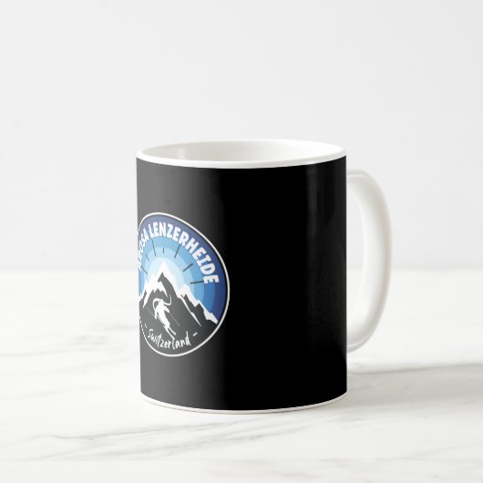 Ski Arosa Lenzerheide Schweiz Blau Kaffeetasse (VorderseiteRechts)