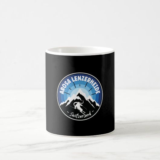 Ski Arosa Lenzerheide Schweiz Blau Kaffeetasse (Mittel)