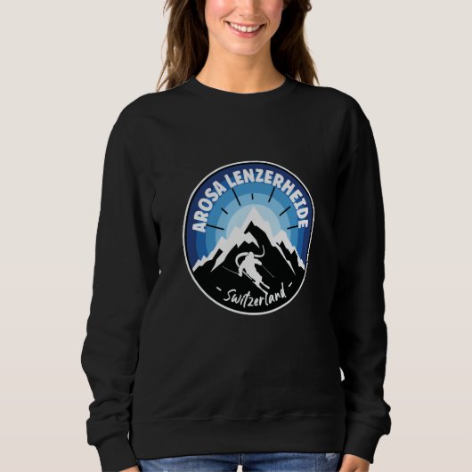 Ski Arosa Lenzerheide Schweiz Blau Sweatshirt (Vorderseite)