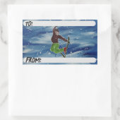 Ski-Art-Geschenklabel Rechteckiger Aufkleber (Tasche)